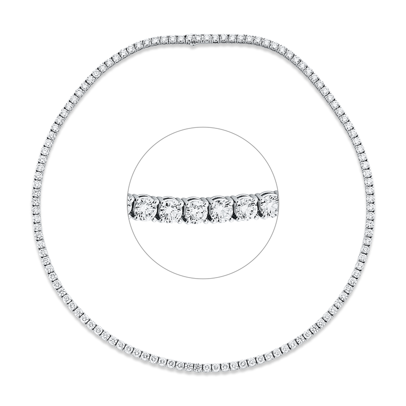 Image 90009082 - Collier 4er-Krappe 18 kt WG, 120 Brillanten 18,15 ct, TW-si, B:3,4 mm, L:45,0 cm, S:3,3 ...