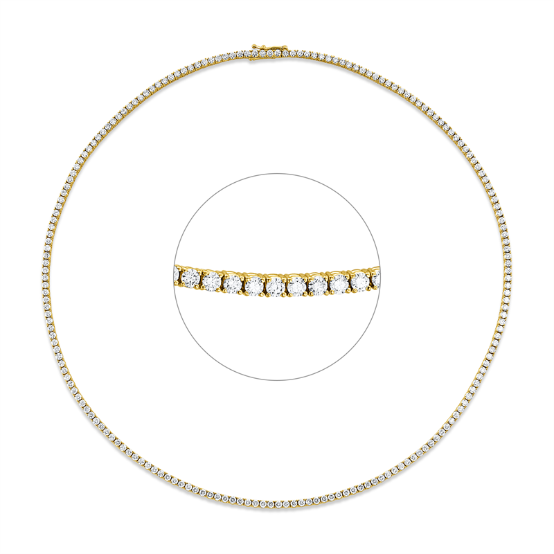 Image 90009085 - Collier 4er-Krappe 18 kt GG, Premium Edition, 191 Brillanten 5,80 ct, TW-si, B:2,1 mm, ...