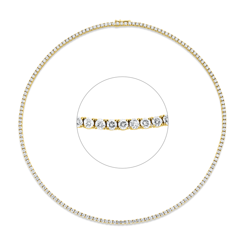 Image 90009087 - Collier 4er-Krappe 18 kt GG, Premium Edition, 168 Brillanten 8,23 ct, TW-si, B:2,5 mm, ...