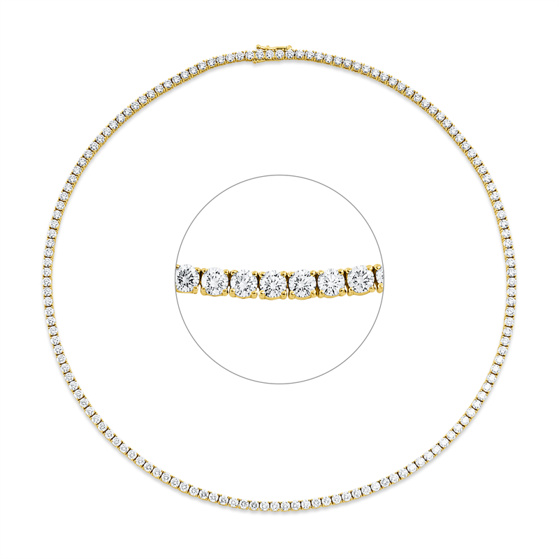 Image 90009088 - Collier 4er-Krappe 18 kt GG, Premium Edition, 145 Brillanten 10,62 ct, TW-si, B:2,8 mm, ...