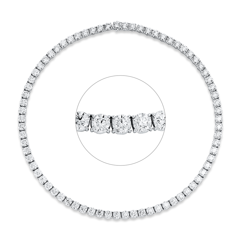 Image 90009090 - Collier 4er-Krappe 18 kt WG, Premium Edition, 74 GIAs, 20 Brillanten 12,04 ct, F-si, 50 ...