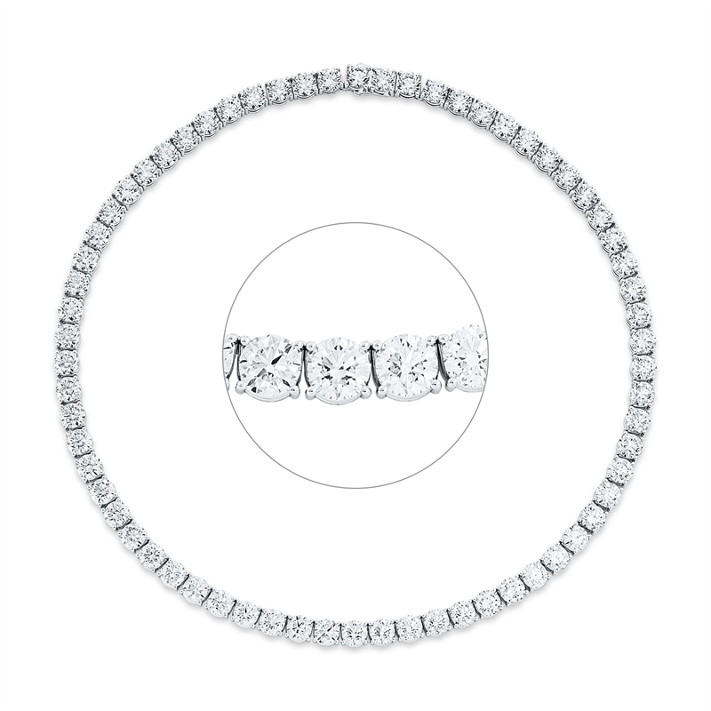 Image 90009091 - Collier 4er-Krappe 18 kt WG, Premium Edition, 66 GIAs, 63 Brillanten 56,74 ct, TW-si, 3 ...