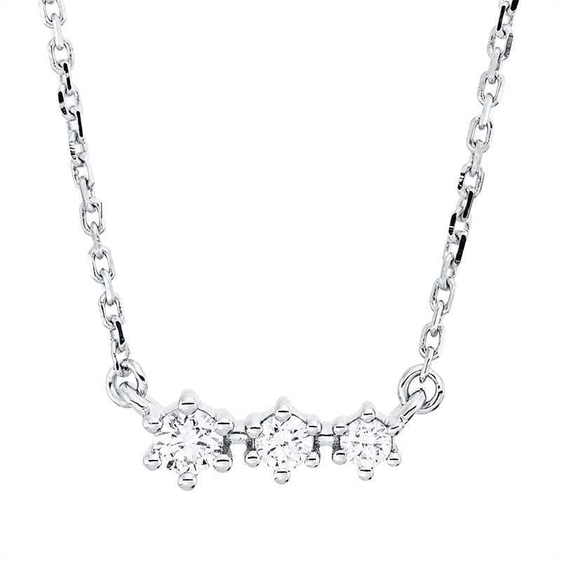 Image 90009096 - Collier 18 kt WG, mit ZÖ 42 cm, 3 Brillanten 0,10 ct, TW-si, H:3,7 mm, B:10,2 mm, L:45,0 ...