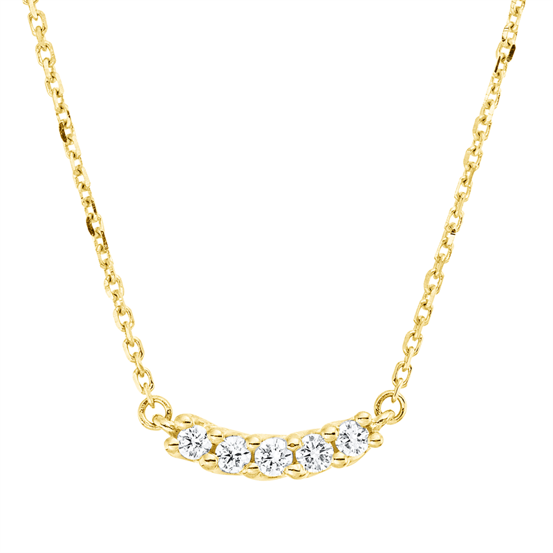Image 90009097 - Collier 18 kt GG, mit ZÖ 42 cm, 5 Brillanten 0,10 ct, TW-si, L:45,0 ...