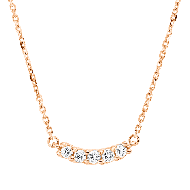 Image 90009098 - Collier 18 kt RG, mit ZÖ 42 cm, 5 Brillanten 0,10 ct, TW-si, L:45,0 ...