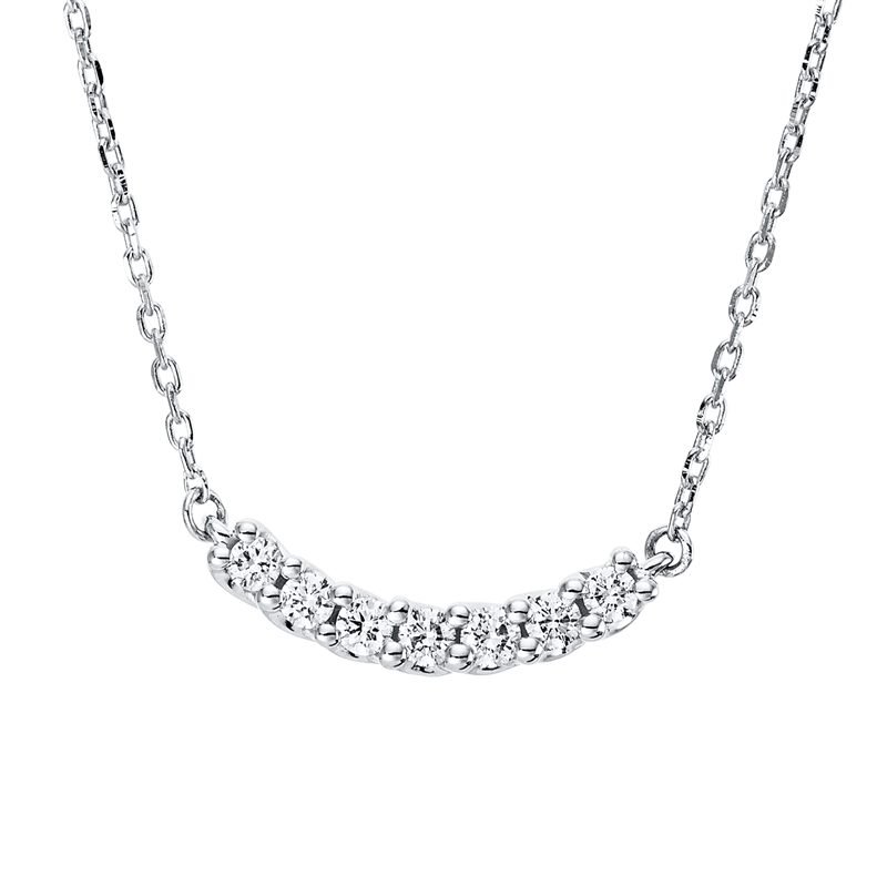 Image 90009100 - Collier 18 kt WG, mit ZÖ 42 cm, 7 Brillanten 0,13 ct, TW-si, L:45,0 ...