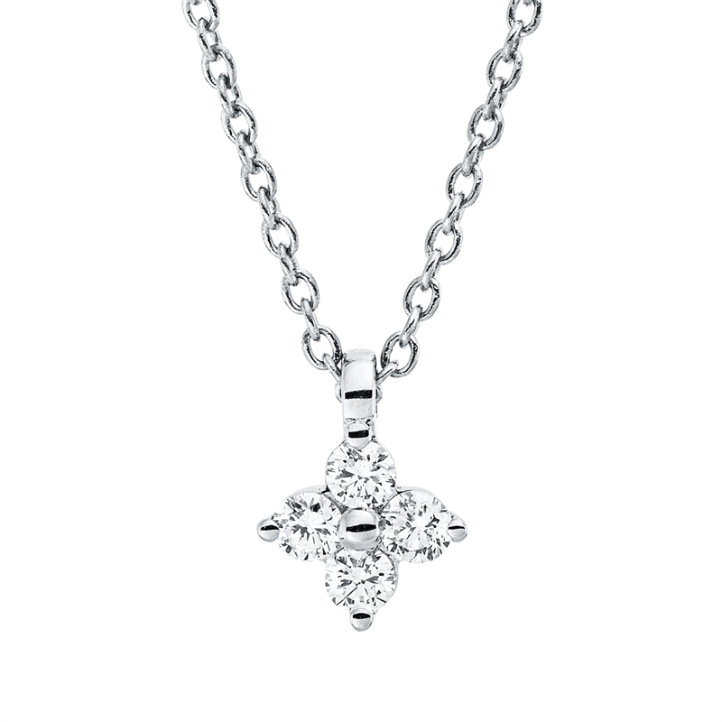 Image 90009105 - Collier 18 kt WG, mit ZÖ 42 cm, 4 Brillanten 0,10 ct, TW-si, L:45,0 ...