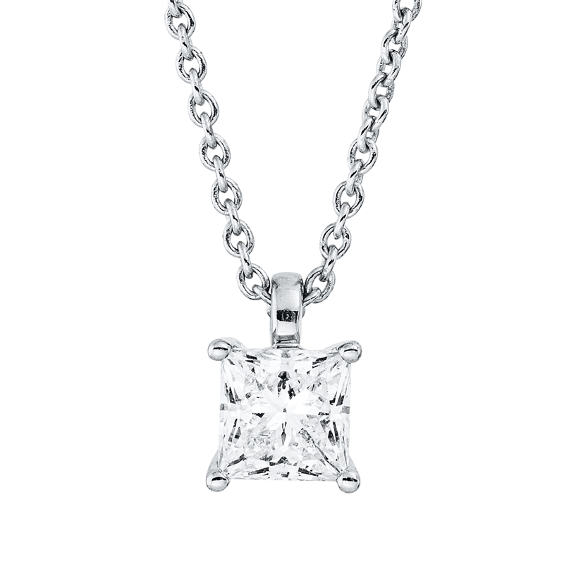 Image 90009114 - Collier 18 kt WG, GIA6521325959, ZÖ 42 cm, 1 Princ. 0,33 ct, D-vs2, L:45,0 ...