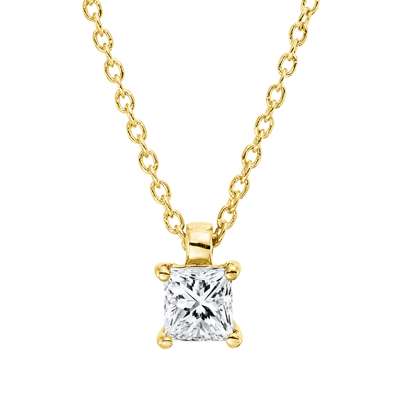 Image 90009118 - Collier 4er-Krappe 18 kt GG, mit ZÖ 42 cm, 1 Princ. 0,26 ct, TW-si, L:45,0 ...