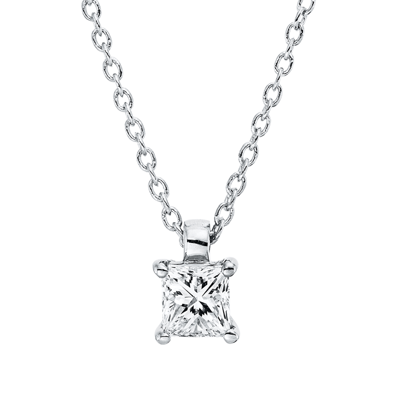 Image 90009119 - Collier 4er-Krappe 18 kt WG, mit ZÖ 42 cm, 1 Princ. 0,25 ct, TW-si, L:45,0 ...