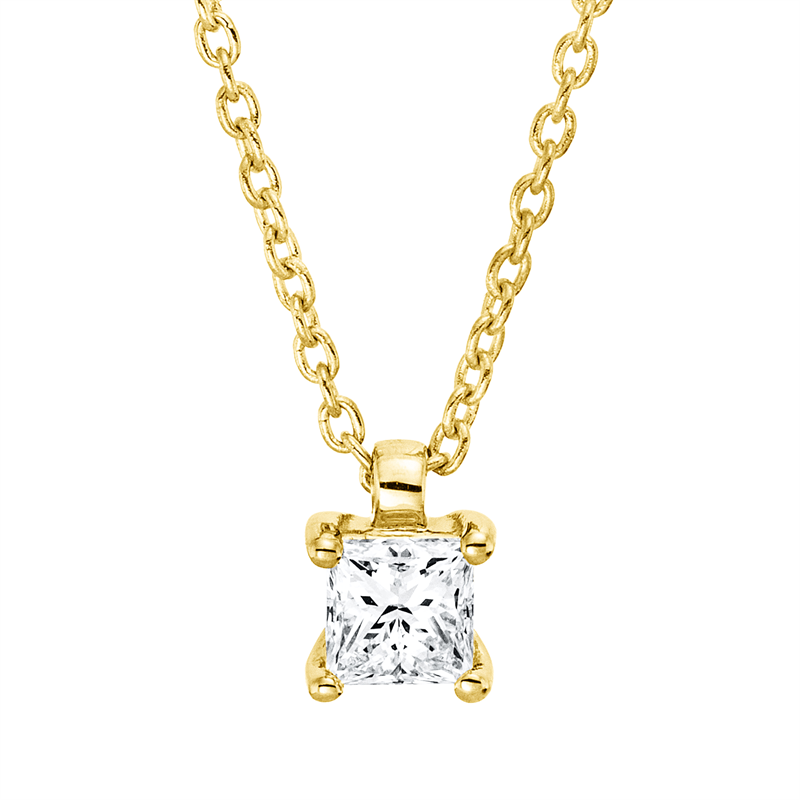Image 90009120 - Collier 4er-Krappe 18 kt GG, mit ZÖ 42 cm, 1 Princ. 0,20 ct, TW-si, H:5,1 mm, B:4,0 mm, ...