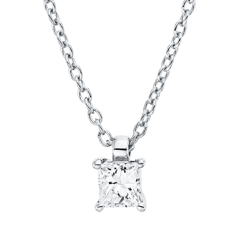 Image 90009121 - Collier 4er-Krappe 18 kt WG, mit ZÖ 42 cm, 1 Princ. 0,16 ct, TW-si, L:45,0 ...