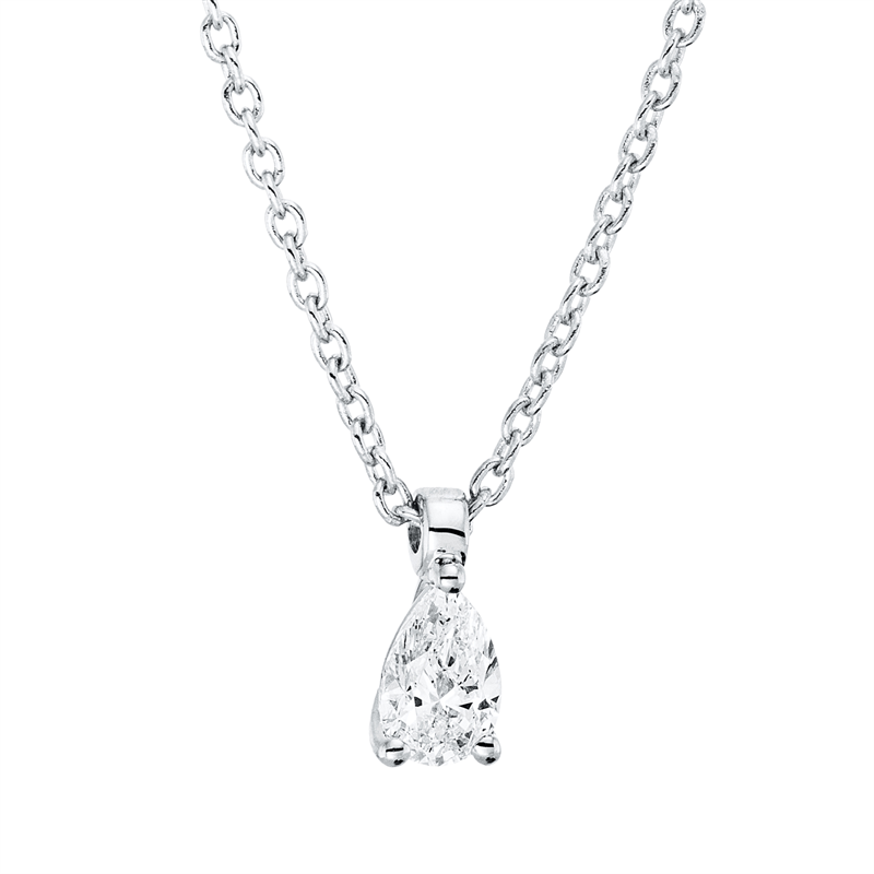 Image 90009124 - Collier 3er-Krappe 18 kt WG, mit ZÖ 42 cm, 1 Tropfen 0,14 ct, TW-si, L:45,0 ...