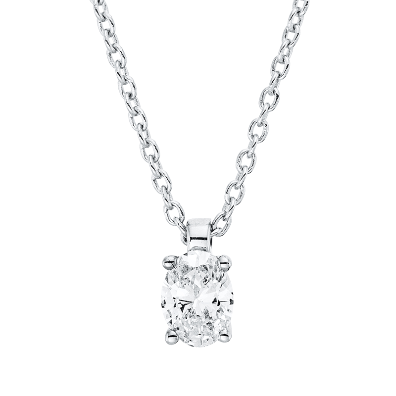Image 90009125 - Collier 4er-Krappe 18 kt WG, mit ZÖ 42 cm, 1 Oval 0,20 ct, TW-si, L:45,0 ...
