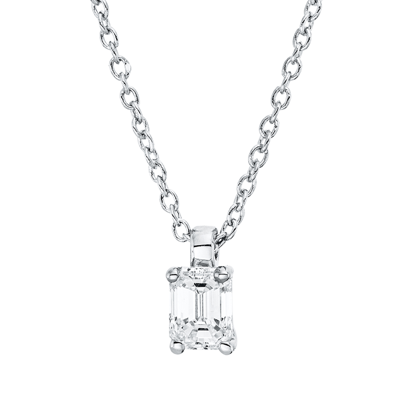 Image 90009128 - Collier 4er-Krappe 18 kt WG, mit ZÖ 42 cm, 1 Sm.schliff 0,27 ct, TW-si, L:45,0 ...