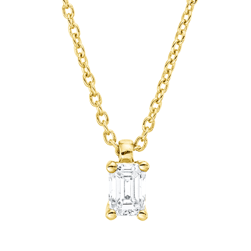 Image 90009129 - Collier 4er-Krappe 18 kt GG, mit ZÖ 42 cm, 1 Sm.schliff 0,20 ct, TW-si, L:45,0 ...