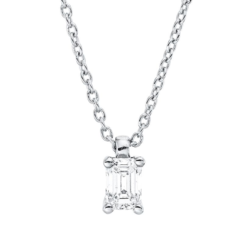 Image 90009131 - Collier 4er-Krappe 18 kt WG, mit ZÖ 42 cm, 1 Sm.schliff 0,20 ct, TW-si, L:45,0 ...