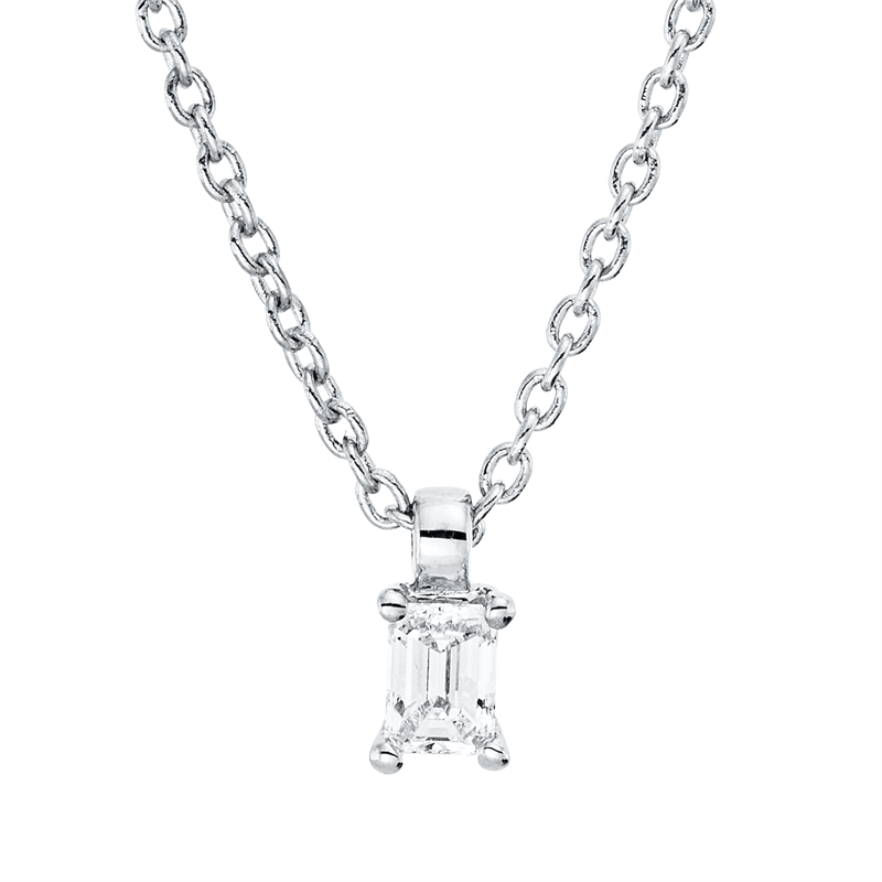 Image 90009135 - Collier 4er-Krappe 18 kt WG, mit ZÖ 42 cm, 1 Sm.schliff 0,10 ct, TW-si, L:45,0 ...