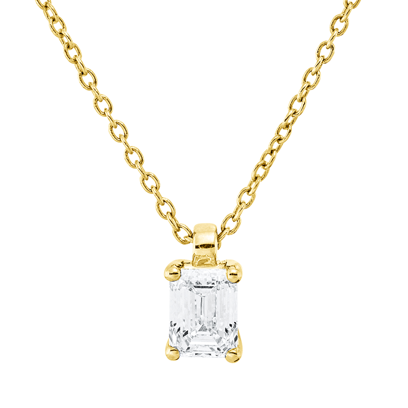 Image 90009138 - Collier 4er-Krappe 18 kt GG, GIA6525317573, mit ZÖ 42 cm, 1 Sm.schliff 0,40 ct, TW-vsi, ...
