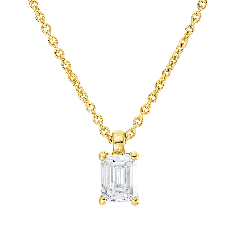 Image 90009139 - Collier 4er-Krappe 18 kt GG, GIA1528832323, mit ZÖ 42 cm, 1 Sm.schliff 0,50 ct, F-vs2, ...