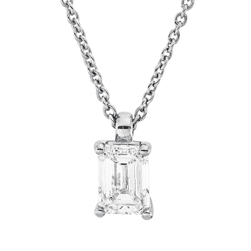 Image 90009141 - Collier 4er-Krappe 18 kt WG, GIA2235658095, mit ZÖ 42 cm, 1 Sm.schliff 1,01 ct, F-vs2, ...