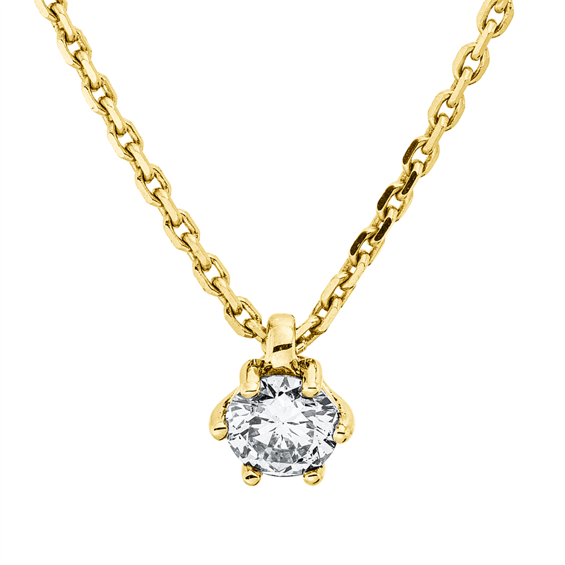 Image 90009143 - Collier 6er-Krappe 18 kt GG, mit ZÖ 42 cm, 1 Brill. 0,25 ct, TW-si, L:45,0 cm, S:1,1 ...