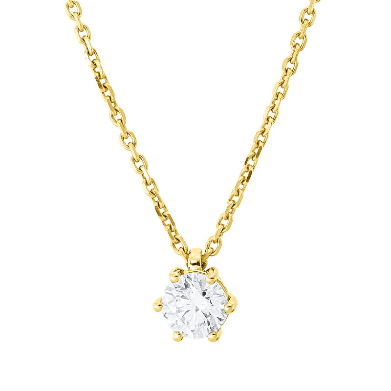Image 90009144 - Collier 6er-Krappe 18 kt GG, GIA2524295882, ZÖ 42 cm, 1 Brill. 0,70 ct, F-si, L:45,0 cm, ...