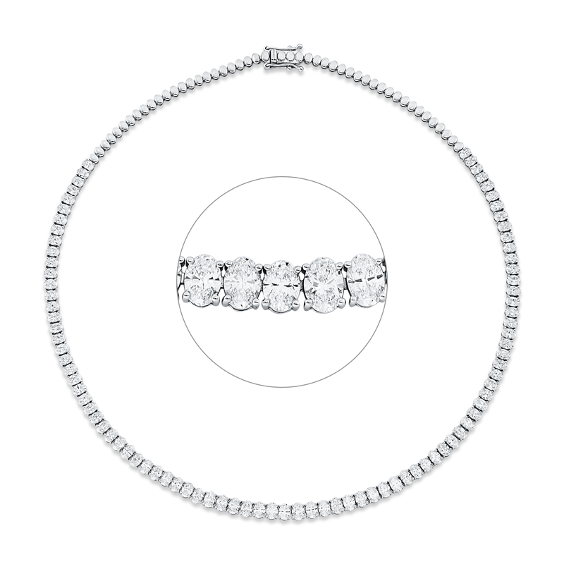 Image 90009146 - Collier 18 kt WG, 88 Oval 16,08 ct, F-vsi/si, L:43,2 cm =*=*= Unterkategorie: Exklusiv, ...