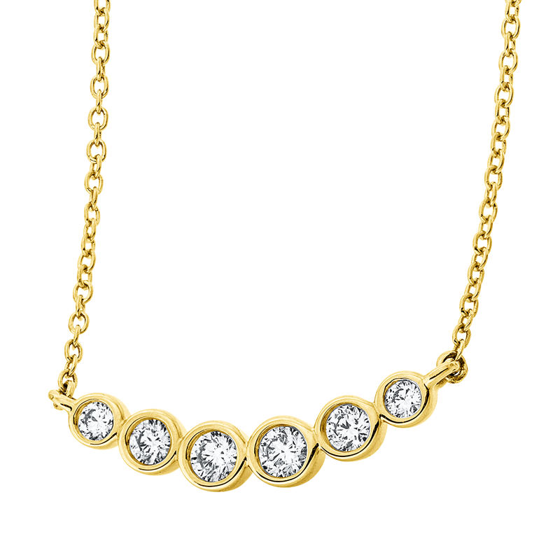 Image 90009150 - Collier 18 kt GG, 2 Brillanten 0,07 ct, TW-si, 2 Brillanten 0,04 ct, TW-si, 2 Brillanten ...