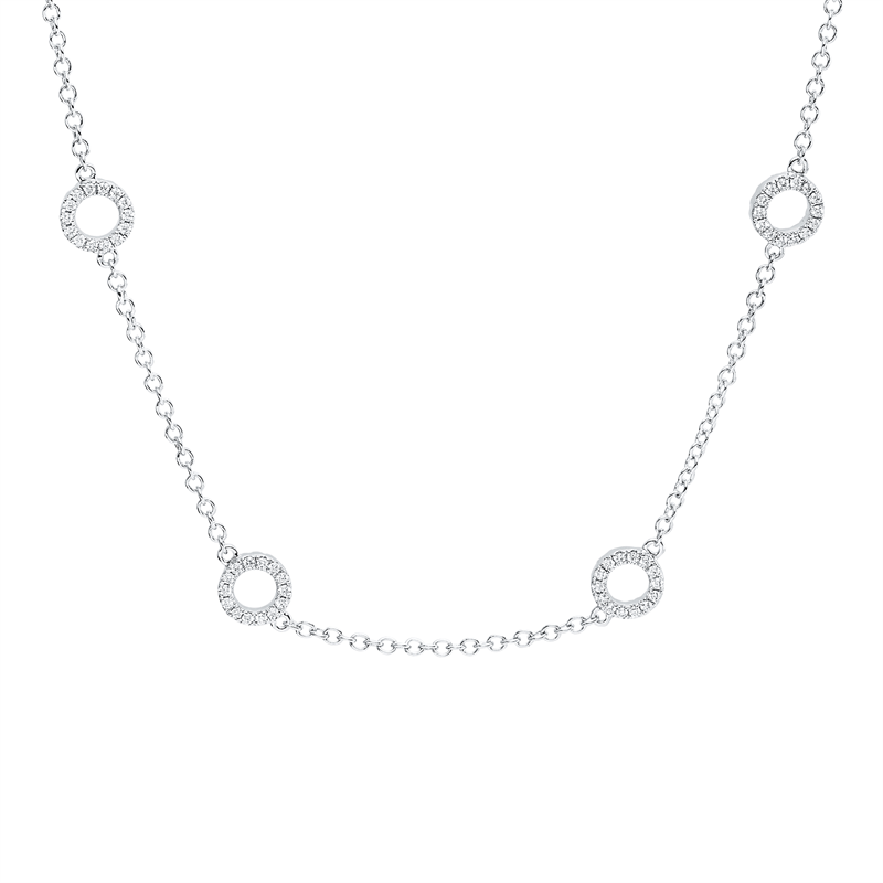 Image 90010385 - Collier 18 kt WG, mit ZÖ 40 cm 43 cm, 168 Brillanten 0,63 ct, TW-si, B:6,1 mm, L:45,7 ...