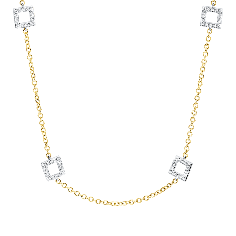 Image 90010386 - Collier 18 kt GG WG, mit ZÖ 40 cm 43 cm, 192 Brillanten 0,56 ct, TW-si, B:6,1 mm, ...