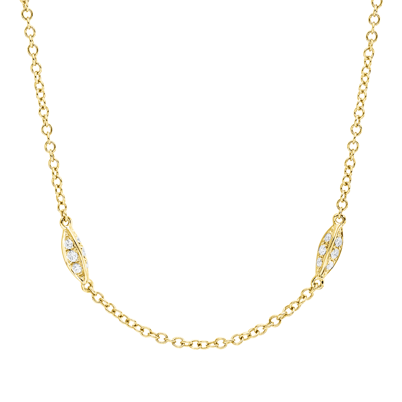 Image 90010389 - Collier 18 kt GG, mit ZÖ 40 cm 43 cm, 72 Brillanten 0,87 ct, TW-si, B:3,0 mm, L:45,7 ...