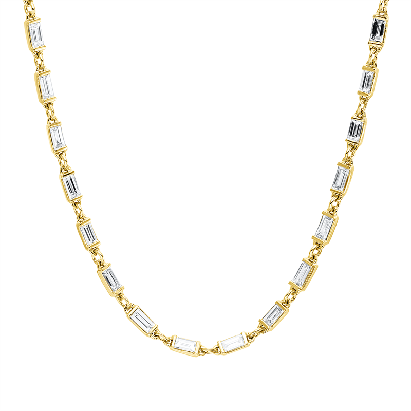 Image 90010391 - Collier 18 kt GG, 62 Baguette 3,01 ct, TW-vsi, B:2,0 mm, L:40,6 cm, S:2,1 ...