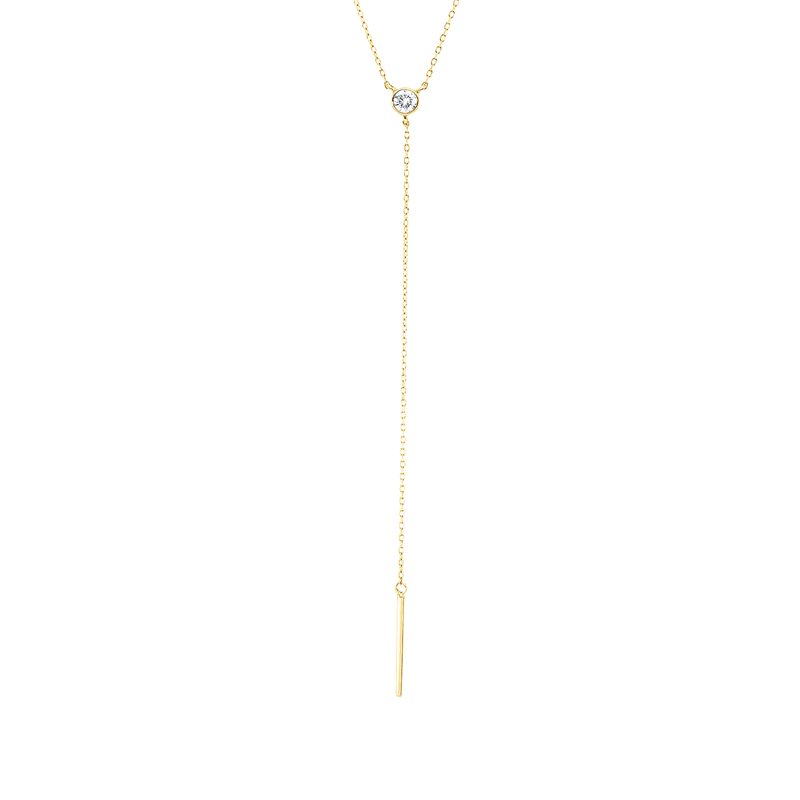 Image 90010393 - Collier 14 kt GG, mit ZÖ 42 cm, 1 Brill. 0,09 ct, TW-si, L:43,5 ...