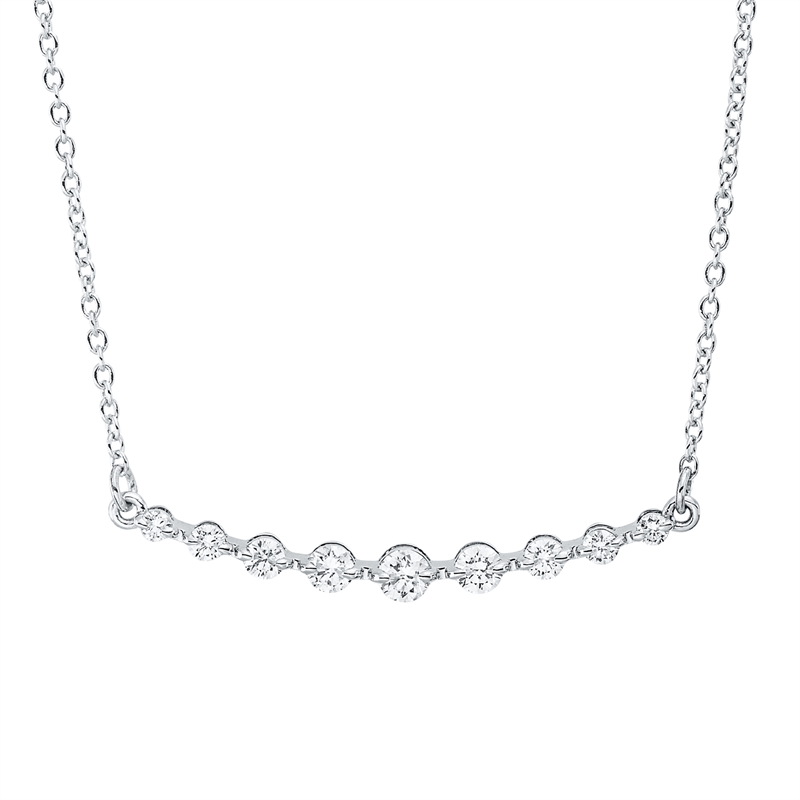 Image 90010393 - Collier 18 kt WG, 9 Brillanten 0,25 ct, TW-si, H:5,0 mm, B:26,3 mm, L:45,7 cm, S:2,3 ...