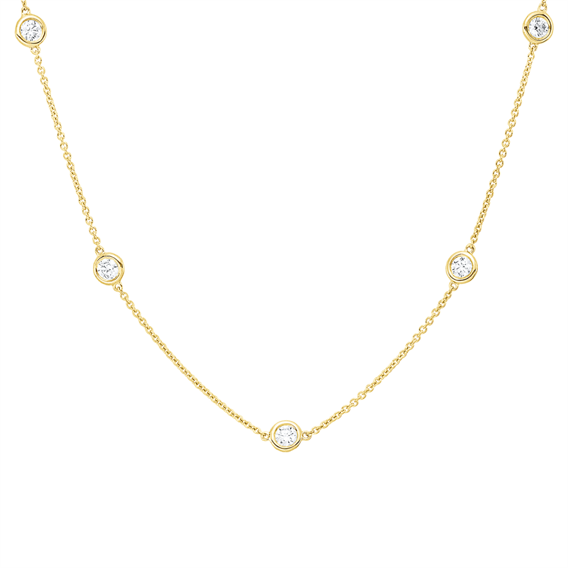 Image 90010397 - Collier Zarge 18 kt GG, 13 Brillanten 1,16 ct, W-si, H:4,2 mm, B:6,8 mm, L:45,0 cm, S:1,2 ...