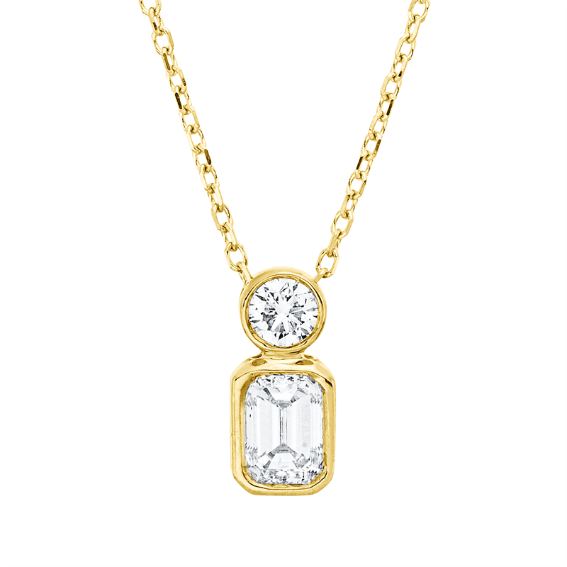 Image 90010402 - Collier Zarge 18 kt GG, mit ZÖ 40 cm 42 cm, 1 Sm.schliff 0,38 ct, TW-si, 1 Brill. 0,10 ...