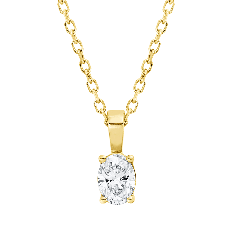 Image 90010406 - Collier 4er-Krappe 18 kt GG, mit ZÖ 40 cm 42 cm, 1 Oval 0,20 ct, TW-si, H:8,2 mm, ...