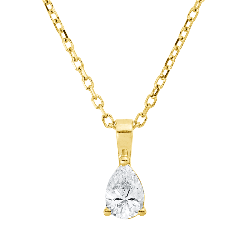 Image 90010415 - Collier 3er-Krappe 18 kt GG, mit ZÖ 40 cm 42 cm, 1 Tropfen 0,20 ct, TW-si, H:8,6 mm, ...