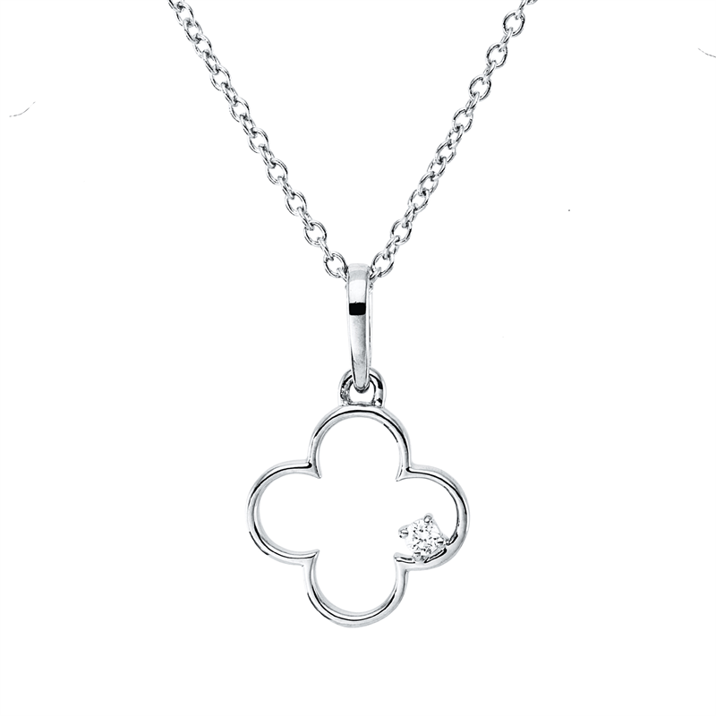 Image 90010417 - Collier 4er-Krappe 18 kt WG, mit ZÖ 40 cm, 42,5cm, 1 Brill. 0,02 ct, TW-si, L:45,0 ...