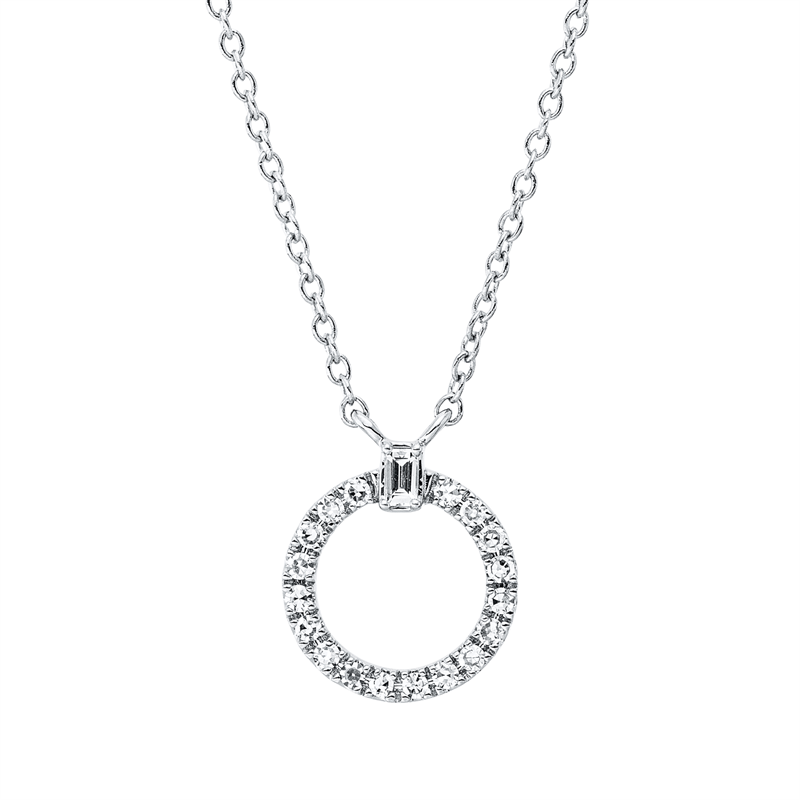 Image 90010421 - Collier 18 kt WG Kreis, mit ZÖ 40 cm, 42,5cm, 1 Bag. 0,02 ct, TW-si, 18 Diamanten 0,09 ...