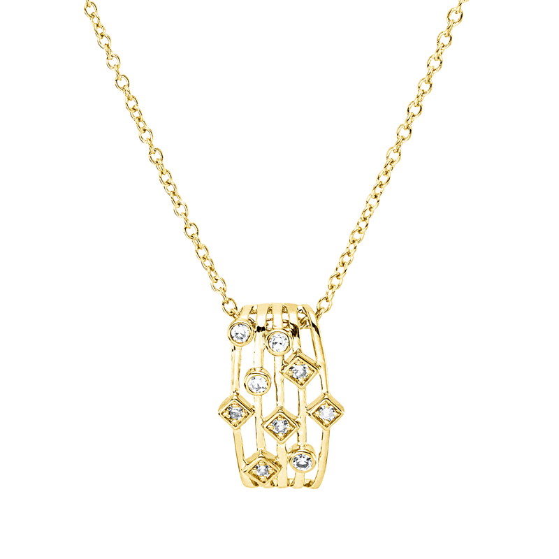 Image 90010422 - Collier 18 kt GG, mit ZÖ 40 cm, 42,5cm, 4 Diamanten 0,02 ct, TW-si, 5 Diamanten 0,04 ct, ...
