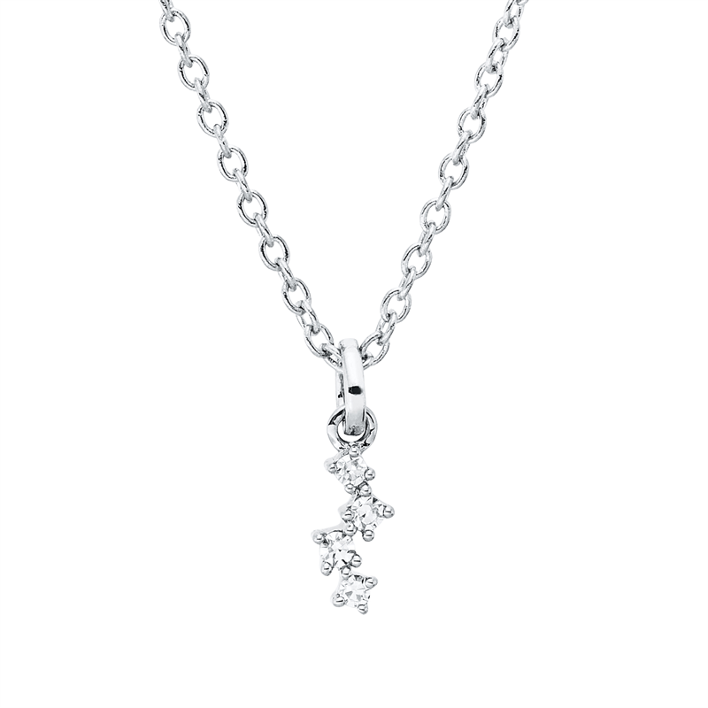 Image 90010423 - Collier 18 kt WG, 4 Diamanten 0,02 ct, TW-si, L:45,0 cm =*=*= Unterkategorie: Modern ...