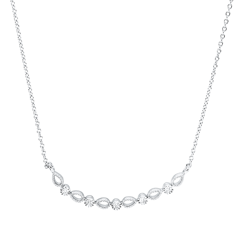 Image 90010424 - Collier 18 kt WG, mit ZÖ 40 cm, 42,5cm, 5 Brillanten 0,05 ct, TW-si, L:45,0 ...