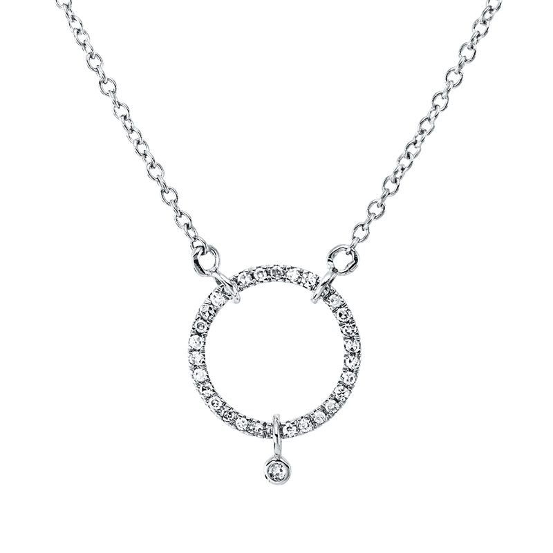 Image 90010426 - Collier 18 kt WG Kreis, mit ZÖ 40 cm, 42,5cm, 1 Dia. 0,01 ct, TW-si, 30 Diamanten 0,12 ...
