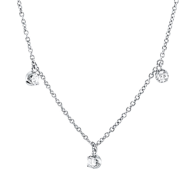 Image 90010428 - Collier 18 kt WG, mit ZÖ 40 cm, 42,5cm, 7 Brillanten 0,49 ct, TW-si, L:45,0 ...