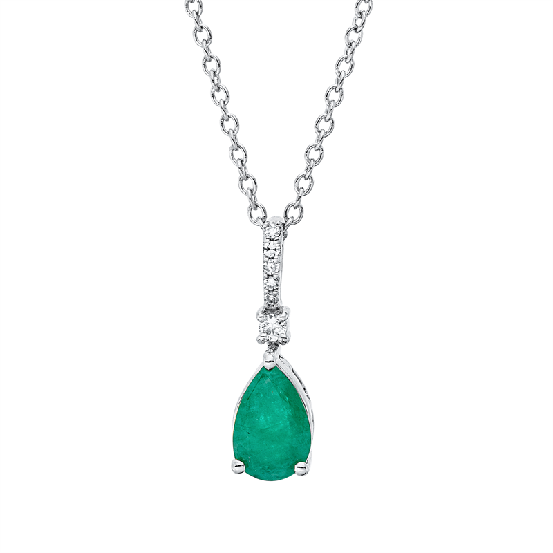Image 90010438 - Collier 3er-Krappe 18 kt WG Tropfen, mit ZÖ 40 cm, 42,5cm, 1 Brill. 0,01 ct, TW-si, 5 ...