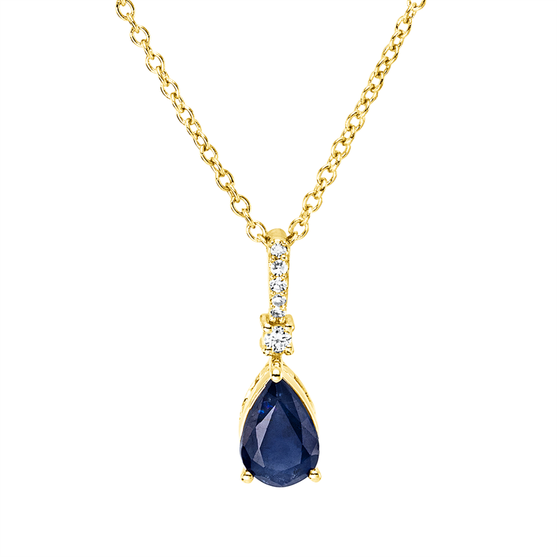 Image 90010439 - Collier 3er-Krappe 18 kt GG Tropfen, mit ZÖ 40 cm, 42,5cm, 1 Brill. 0,01 ct, TW-si, 5 ...