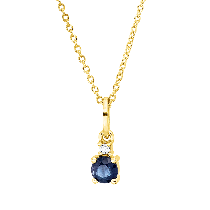 Image 90010446 - Collier 4er-Krappe 18 kt GG, mit ZÖ 40 cm 42,5 cm, 1 Brill. 0,02 ct, TW-si, 1 Saphir ...