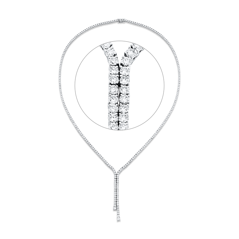 Image 90009159 - Collier 18 kt WG, 259 Brillanten 13,38 ct, TW-si, B:5,0 mm, L:55,9 cm, S:2,6 ...